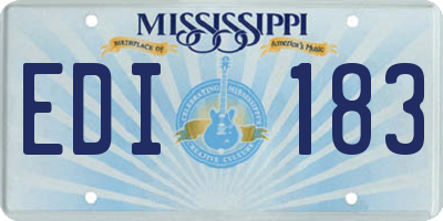 MS license plate EDI183