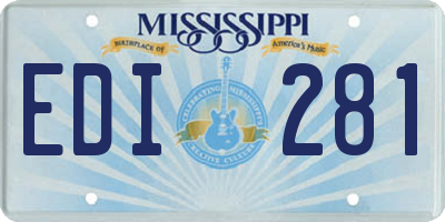 MS license plate EDI281