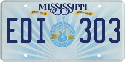 MS license plate EDI303