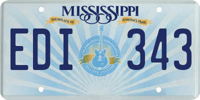 MS license plate EDI343