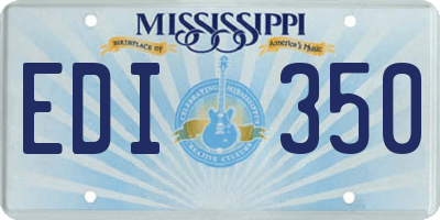 MS license plate EDI350