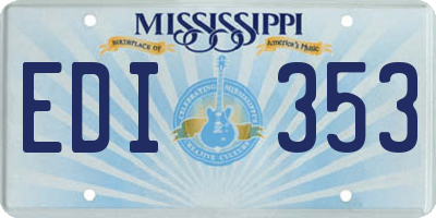 MS license plate EDI353