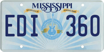 MS license plate EDI360