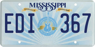 MS license plate EDI367