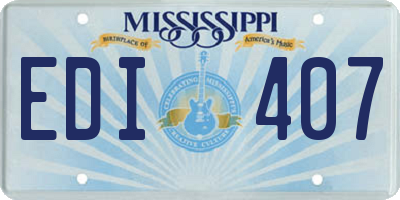 MS license plate EDI407