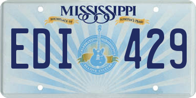 MS license plate EDI429