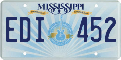 MS license plate EDI452