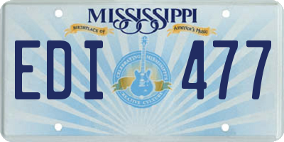MS license plate EDI477