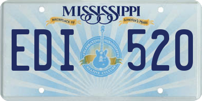 MS license plate EDI520