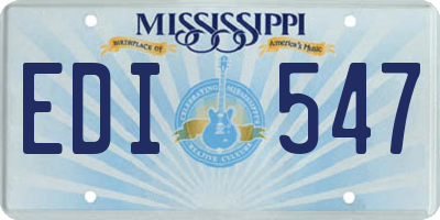 MS license plate EDI547