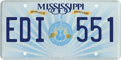 MS license plate EDI551