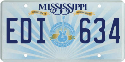 MS license plate EDI634