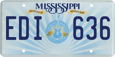 MS license plate EDI636