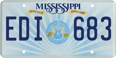MS license plate EDI683