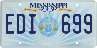 MS license plate EDI699