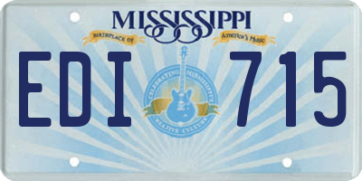 MS license plate EDI715