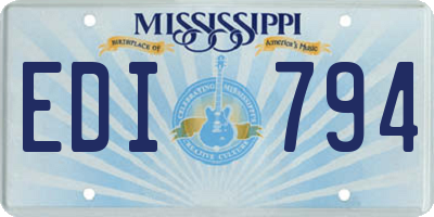 MS license plate EDI794