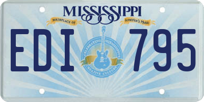 MS license plate EDI795