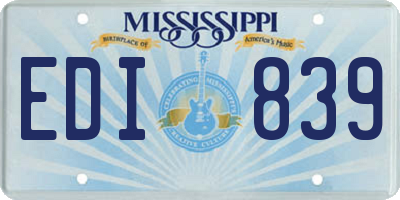 MS license plate EDI839