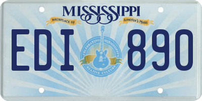 MS license plate EDI890