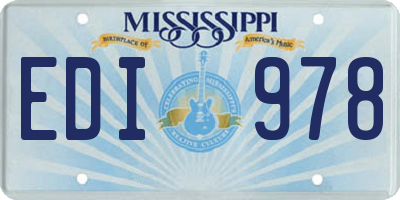 MS license plate EDI978