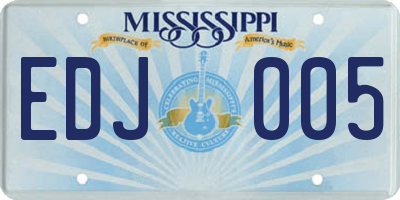 MS license plate EDJ005