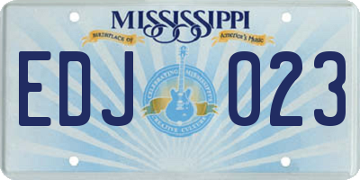 MS license plate EDJ023