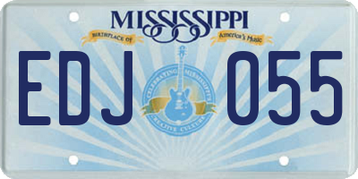 MS license plate EDJ055