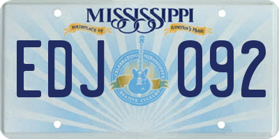 MS license plate EDJ092