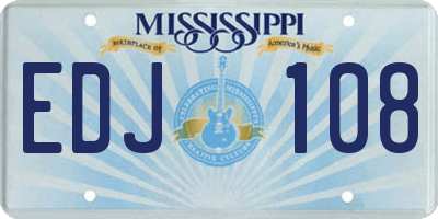 MS license plate EDJ108
