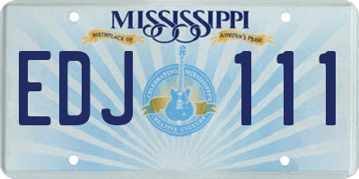 MS license plate EDJ111