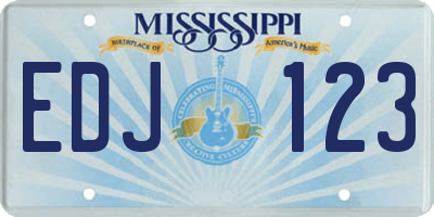 MS license plate EDJ123