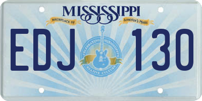 MS license plate EDJ130