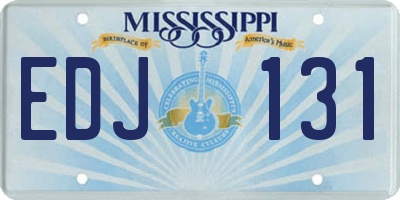 MS license plate EDJ131