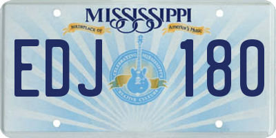 MS license plate EDJ180
