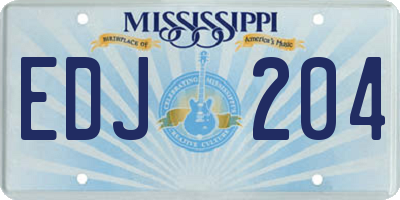 MS license plate EDJ204