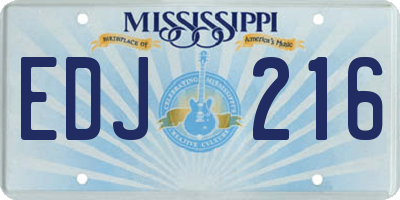 MS license plate EDJ216