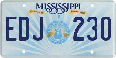MS license plate EDJ230