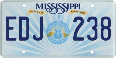 MS license plate EDJ238