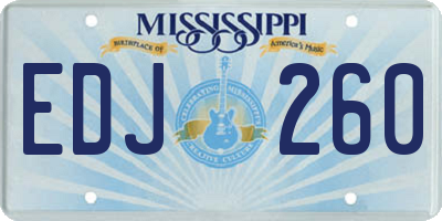MS license plate EDJ260