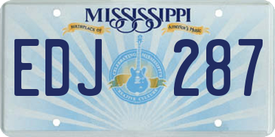MS license plate EDJ287