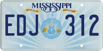 MS license plate EDJ312
