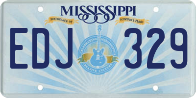 MS license plate EDJ329