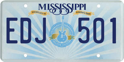 MS license plate EDJ501