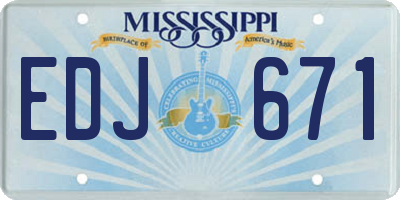 MS license plate EDJ671