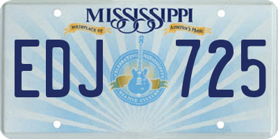 MS license plate EDJ725