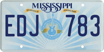 MS license plate EDJ783