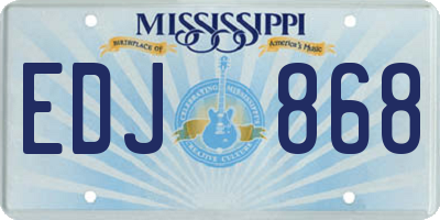 MS license plate EDJ868