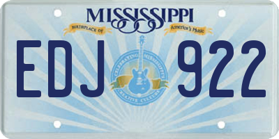 MS license plate EDJ922