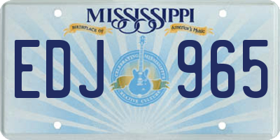 MS license plate EDJ965